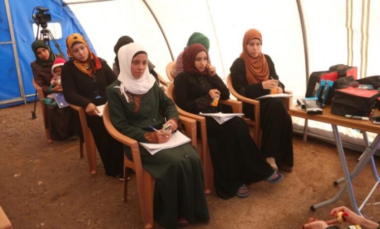 First aid course in the camps