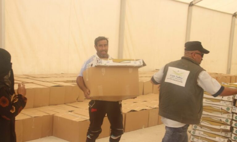Distribution of 300 large food baskets in Hammam Al-Alil