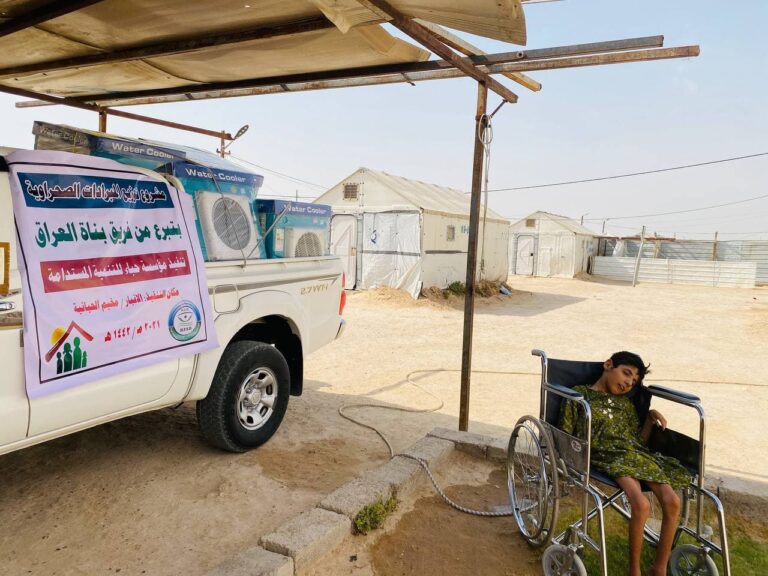 مشروع توزيع اجهزة تبريد صحراوي في #مخيم_الحبانية #الأنبار